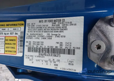 2020 Ford Fusion Hybrid Se from USA, damaged, VIN 3FA6P0LU3LR106375